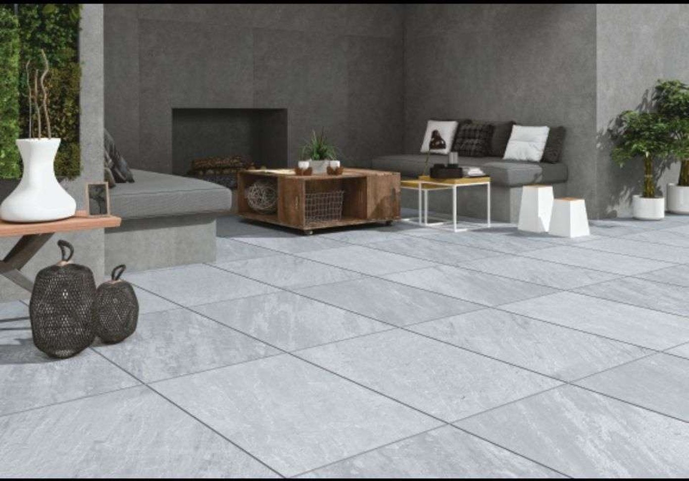 Kandla Grey Outdoor Porcelain 600x900x20mm (£23/m2)