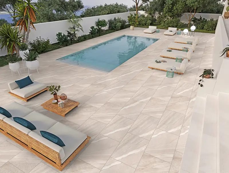 Cross Over Beige Outdoor Porcelain 600x900mm Thickness: 20mm (£28/m²)