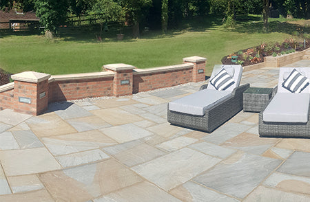 Yorkshire Blend Indian Sandstone Patio Pack - 22mm Calibrated. (£19.49/m2)