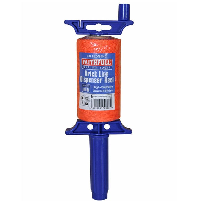 Faithful Brick Line Dispenser Reel with Hi-Vis 100M