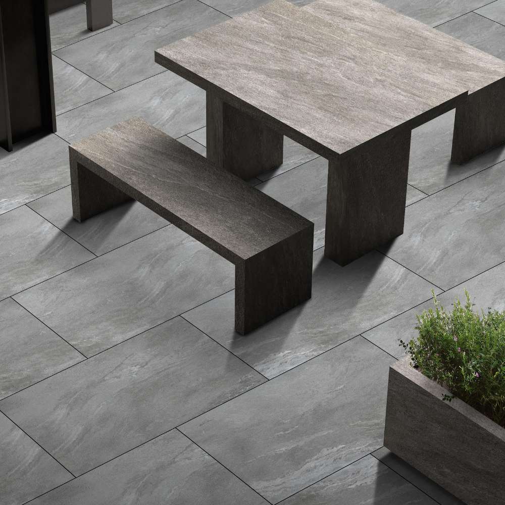 Earth Core Grey Outdoor Porcelain 600x900x20mm (£21.40/m2)