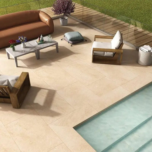 Hammer Stone Beige Outdoor Porcelain 600x900x20mm