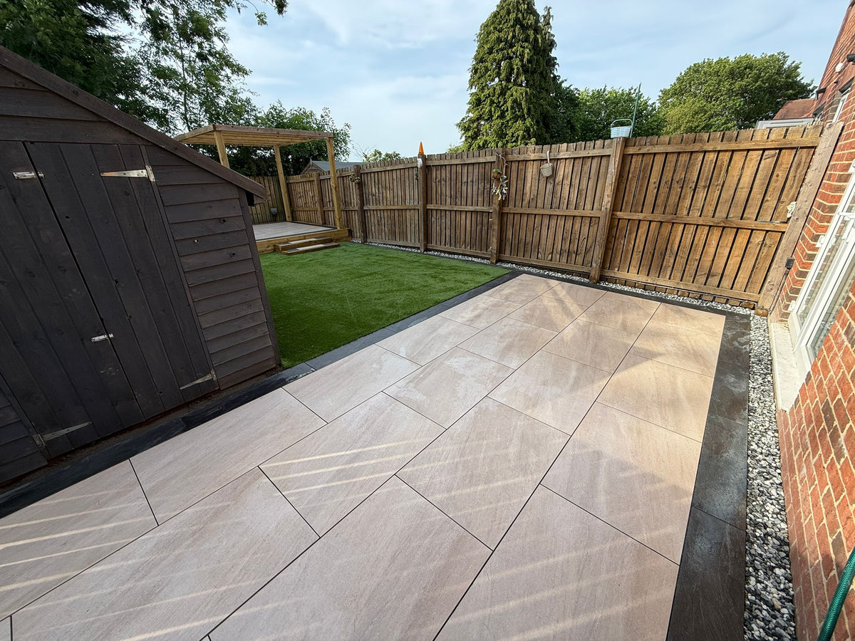 Acmite Beige Outdoor Porcelain Size: 600x900mm Thickness: 20mm (£28/m² )